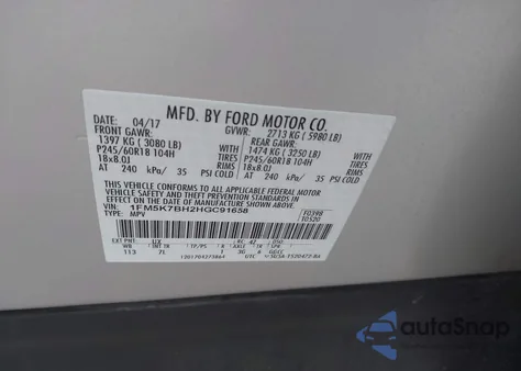 2017 Ford Explorer from USA, damaged, VIN 1FM5K7BH2HGC91658